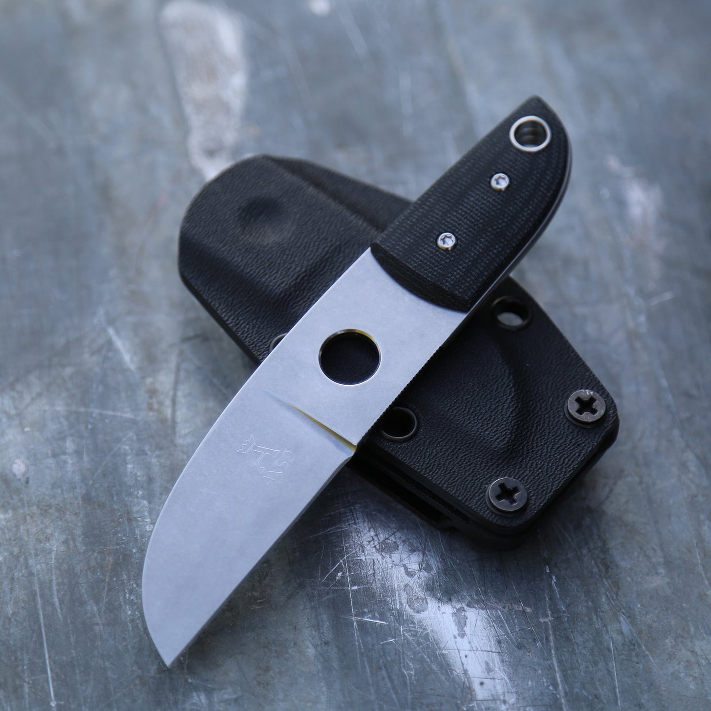 Anso Sheepsfoot x Double Black Canvas Micarta