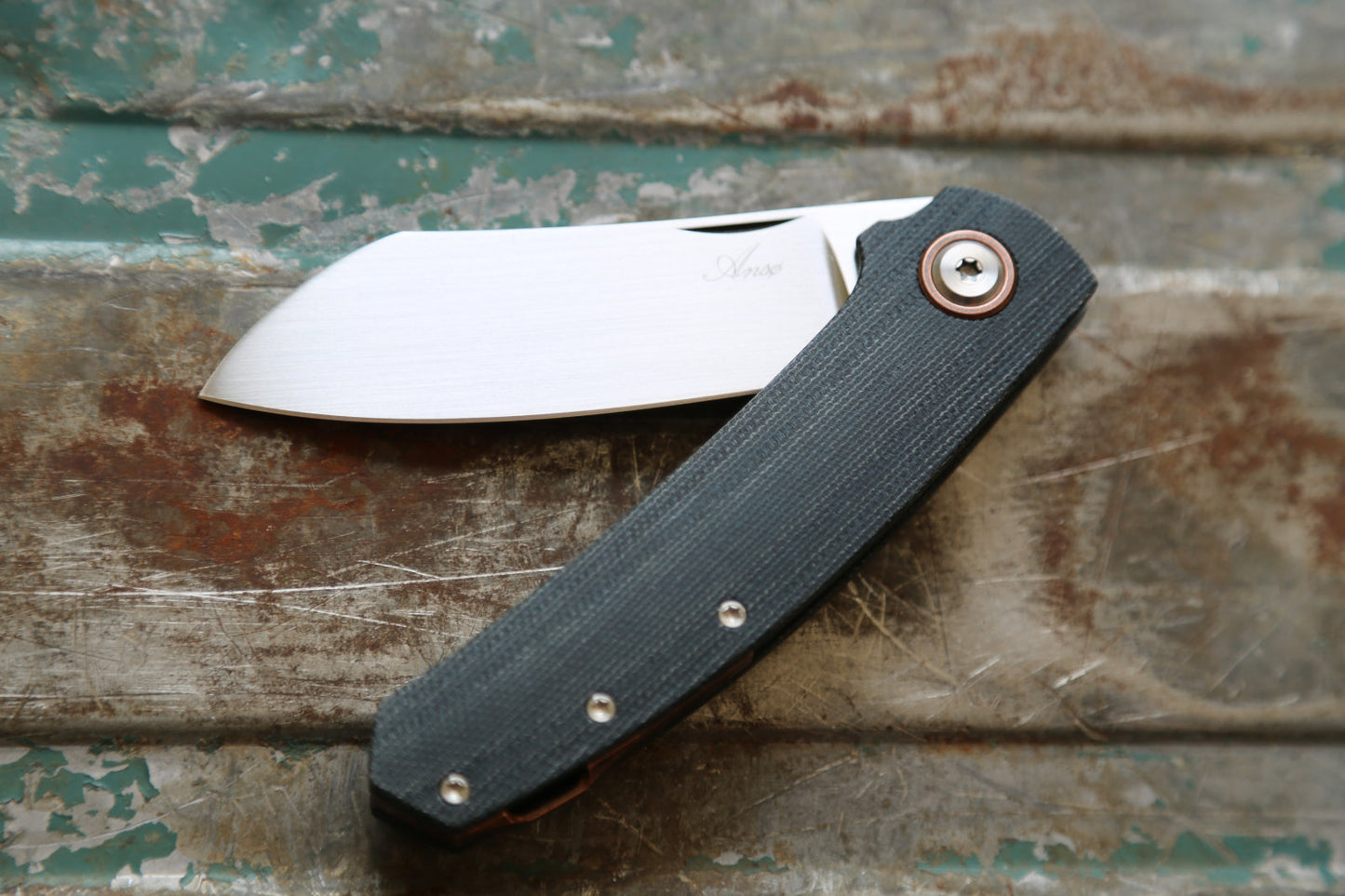 HADDOCK Linerlock x Denim Micarta x Copper