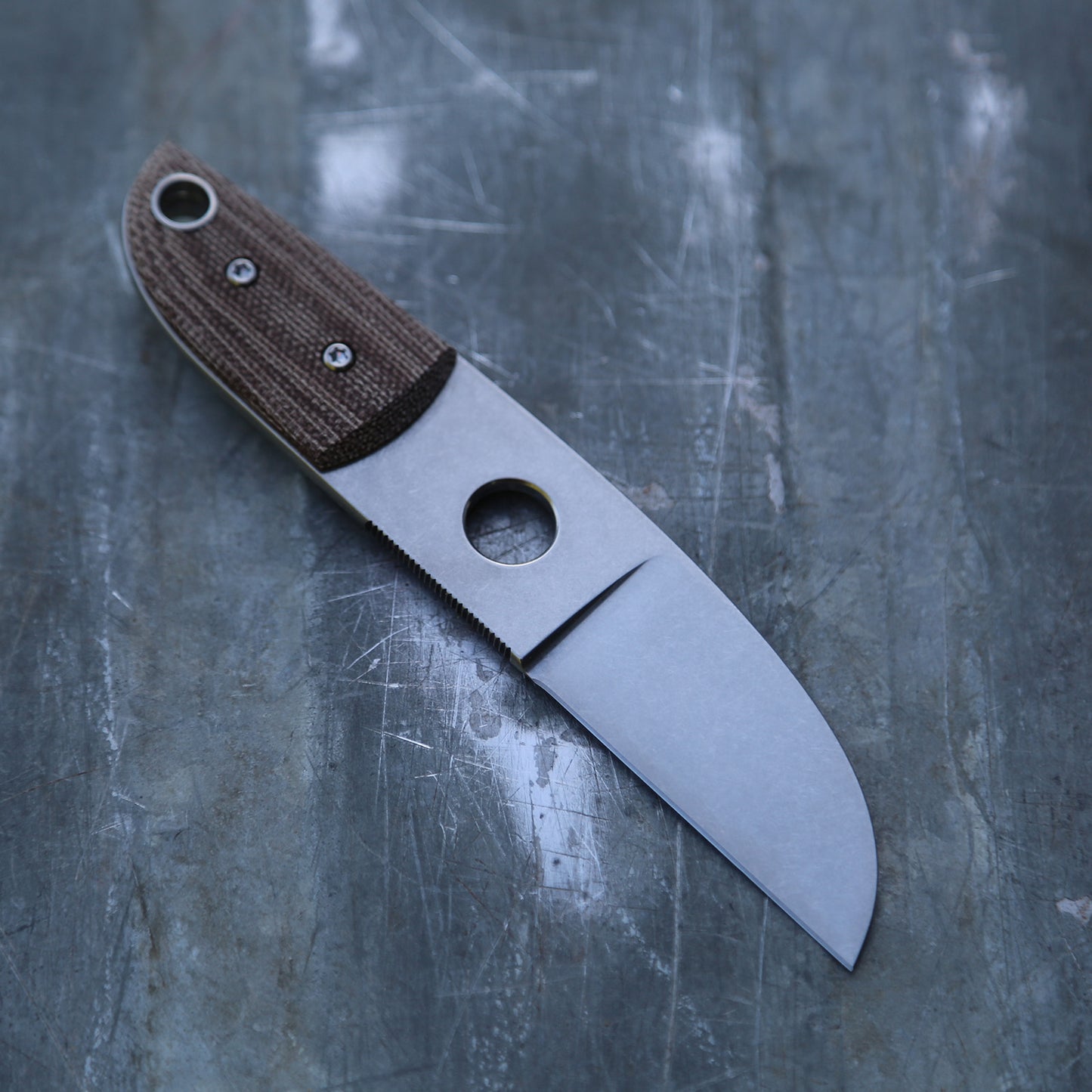 Anso Sheepsfoot x Rustic Brown Canvas Micarta