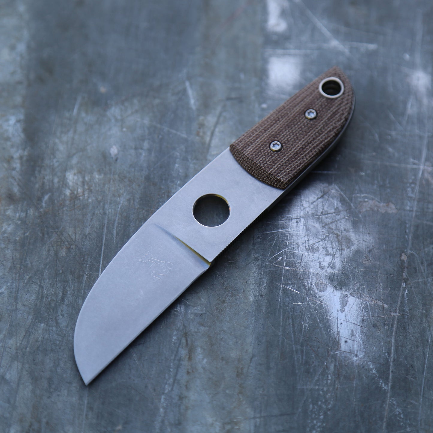 Anso Sheepsfoot x Rustic Brown Canvas Micarta