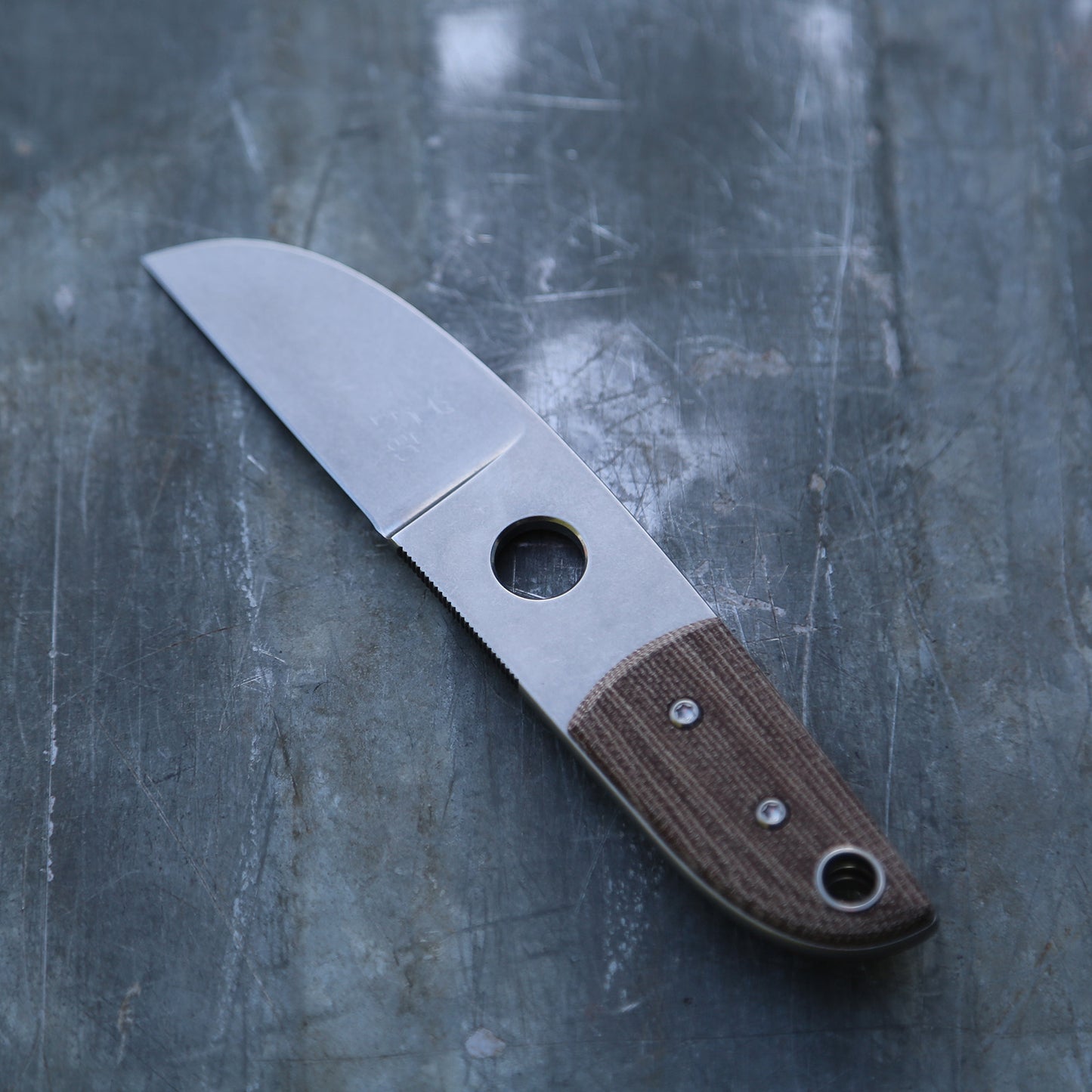 Anso Sheepsfoot x Rustic Brown Canvas Micarta