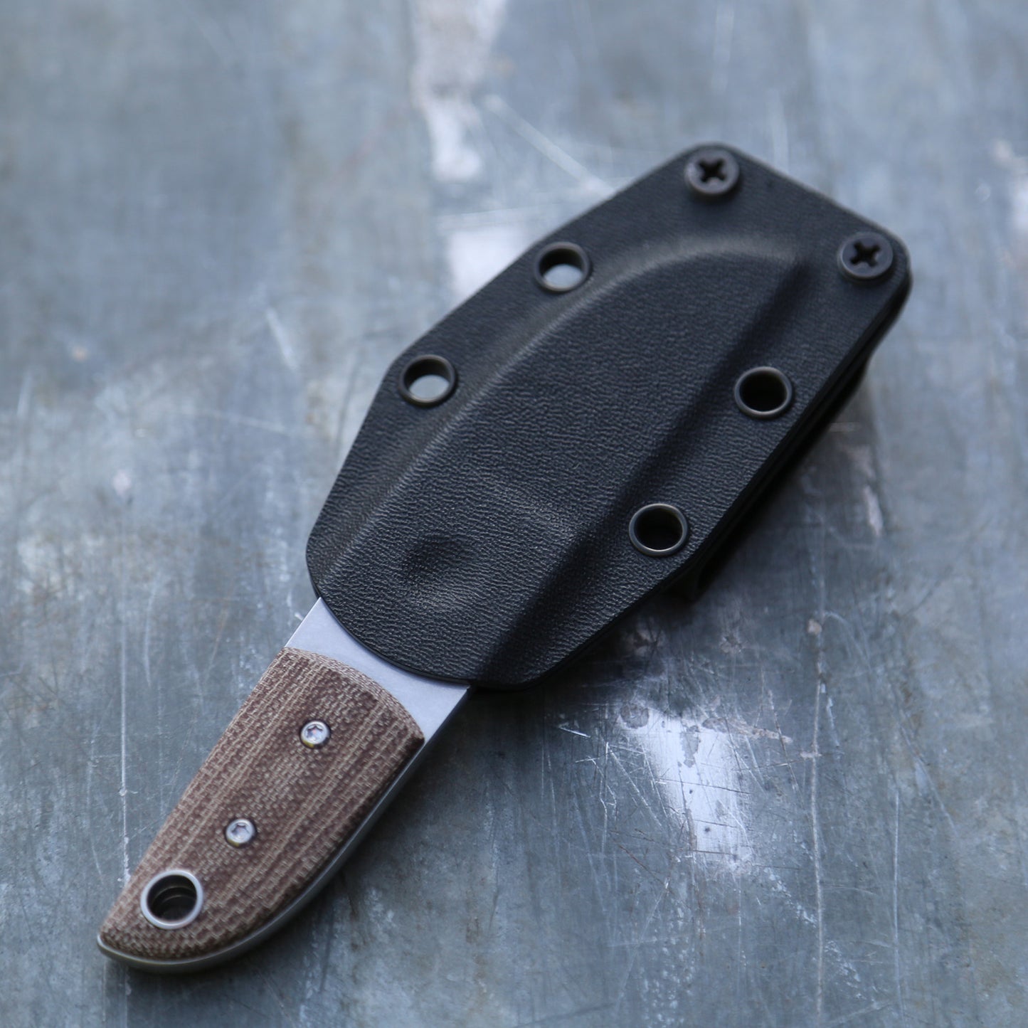 Anso Sheepsfoot x Rustic Brown Canvas Micarta